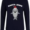 Pop Factory Santa Jaws Ladies Navy Blue Christmas Jumper