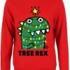 Pop Factory Tree Rex Ladies Red Christmas Jumper -FUNKO || SUPER7 || Eurographics 17956832 1 92
