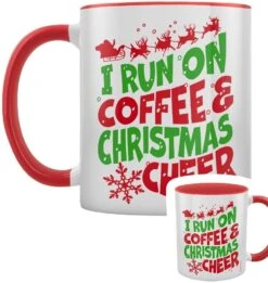 I Run On Coffee & Christmas Cheer Red Inner 2-Tone Mug