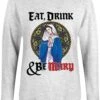 Eat, Drink & Be Mary Ladies Grey Christmas Jumper -FUNKO || SUPER7 || Eurographics 17982702 1 92