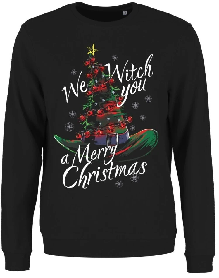 We Witch You A Merry Christmas Ladies Black Christmas Jumper 3 We Witch You A Merry Christmas Ladies Black Christmas Jumper