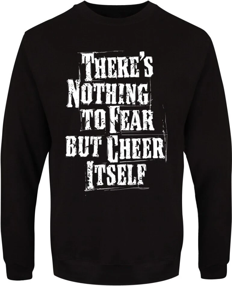 There's Nothing To Fear But Cheer Itself Men's Black Christmas Jumper 3 There's Nothing To Fear But Cheer Itself Men's Black Christmas Jumper