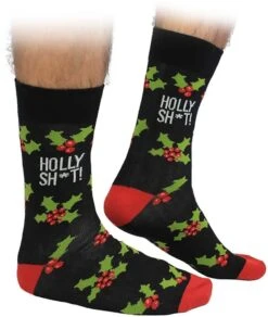 Cockney Spaniel Novelty Holly Shit Christmas Socks 1 Pair UK 6-11