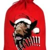 Aaah! Santa Goat Christmas Red Santa Sack