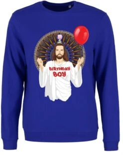 Birthday Boy - Ladies Royal Blue Christmas Jumper