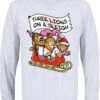 Three Lions On A Sleigh - Men's Grey Football Christmas Jumper -FUNKO || SUPER7 || Eurographics 18000091 1 92